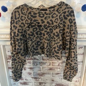 “Baby girl” cheetah long sleeve
